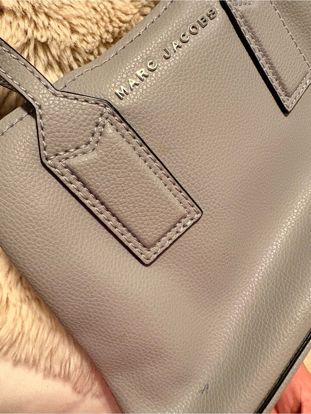 Marc Jacobs Light Gray Pebbled Leather Tote “The Editor”